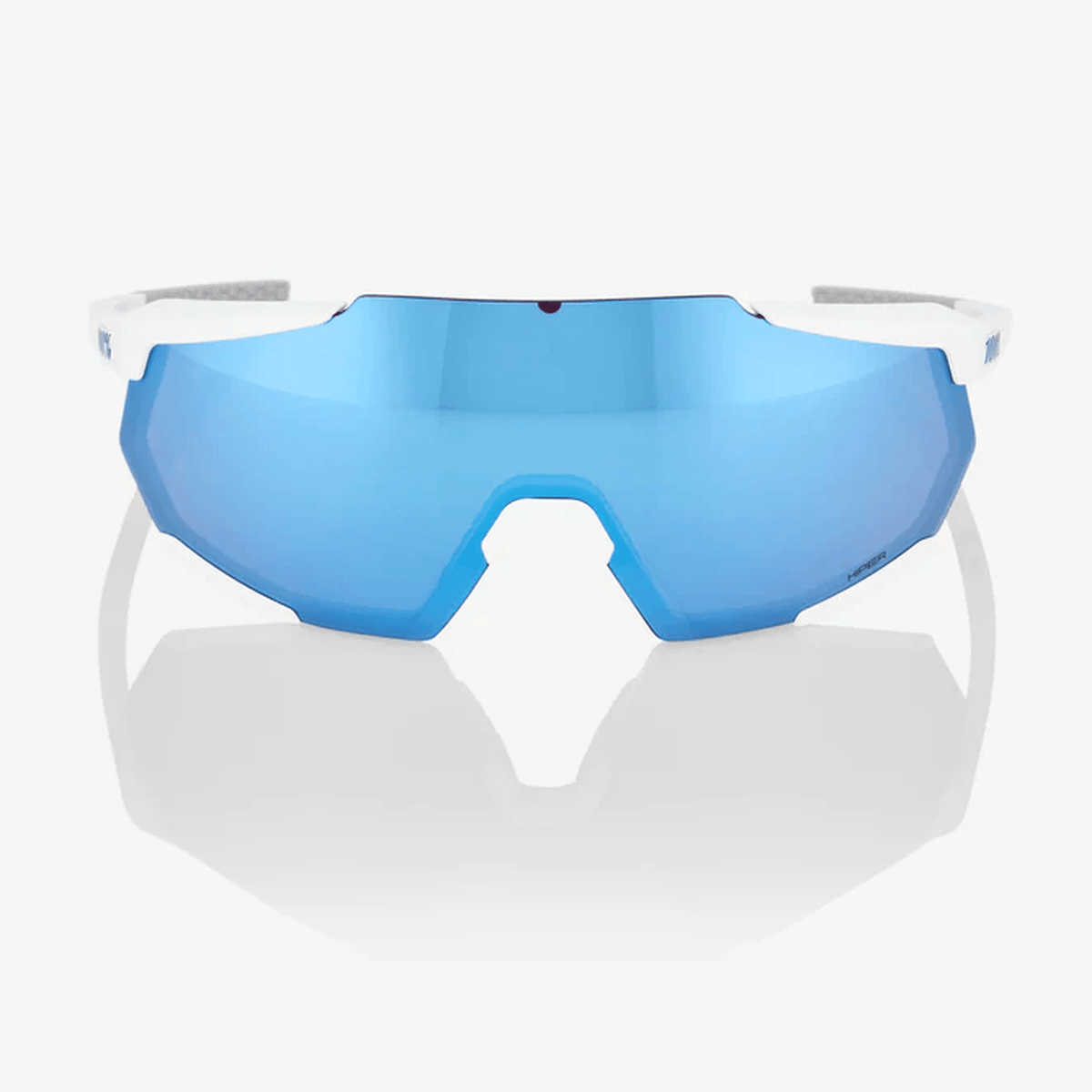 100% - RACETRAP 3.0 - Matte White - HiPer Blue Multilayer Mirror Lens